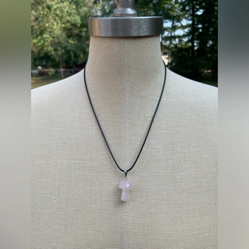 Handmade Genuine Stone Mushroom Amulet Necklace - Picture 9 of 10
